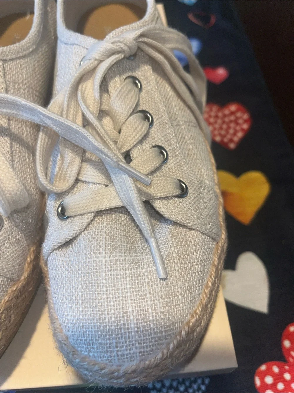 Tommy Bahama Light Beige Lace-Up Espadrille Sneakers